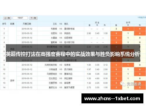 英超传控打法在高强度赛程中的实战效果与胜负影响系统分析 英超传控打法在高强度赛程中的实战效果与胜负影响系统分析